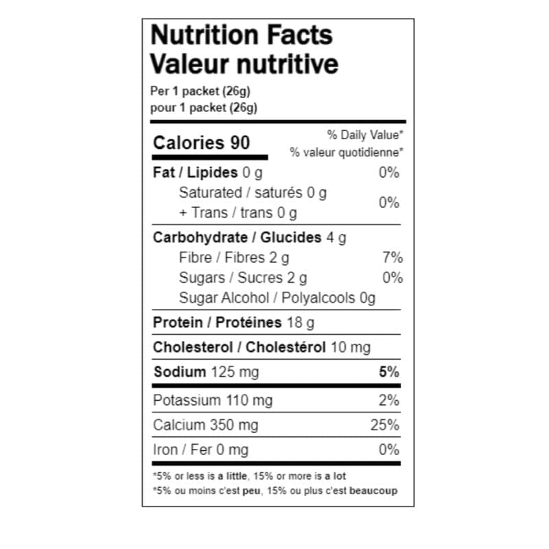 Vanilla Smoothie Mix nutrition fact